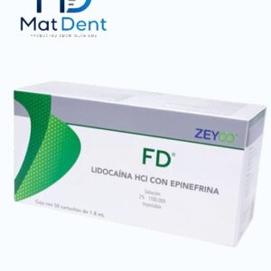 CAJA LIDOCAINA FD 2% C/50 CARTUCHOS PLASTICOS. ZEYCO
